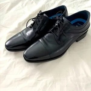 Johnston and Murphy Gibbons Cap Toe Black Leather Oxfords Like New Smooth Polish Men main image 3